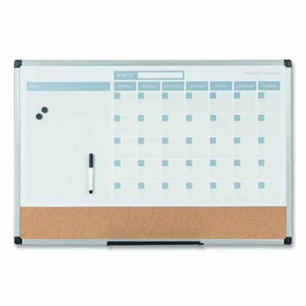 Bi-Silque MasterVisi, 3-In-1 Calendar Planner Dry Erase Board, 24 X 18, Aluminum Frame MB3507186